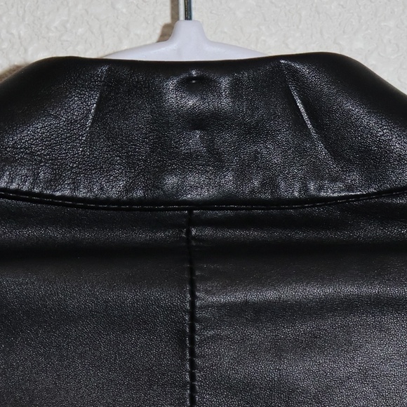Peruzzi Florence Italian Soft Leather Black Zip Blazer Jacket EU SIZE 42 (6 US) - Picture 12 of 14